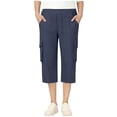thumbnail image 4 of Generic Cargo Capris for Tween Girls Lightweight Outdoor Quick Dry Hiking Pants Pockets Kids Baggy Elastic Waist Travel Capri Pants, 4 of 5