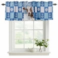 thumbnail image 2 of 2 Pack Valances for Windows, Funny Cow Window Valances for Living Room/Bedroom/Bathroom, Cute Art Modern Lovely Animals on Showering Blue Light Filtering Kitchen Curtain Valance 60"W x18" L, 2 of 9