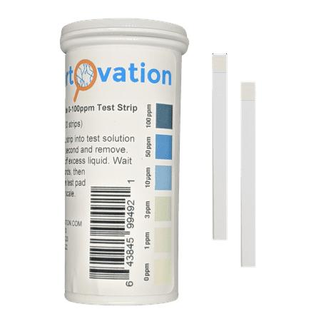 Bartovation Hydrogen Peroxide H2O2 Test Strips, Low Level, 0-100 ppm [Vial of 100 Strips]