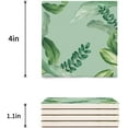 thumbnail image 3 of POGLIP Tropical Plant Banana Leaves Set of 4 Coaster for Drinks, Absorbent Ceramic Stone Coasters Cup Mat with Cork Base for Home Kitchen Room Coffee Table Bar Decor, 3 of 4