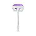 thumbnail image 3 of ANGARA Natural Bezel-Set Solitaire Cushion 3.65 ct Amethyst Ring in 14K White Gold for Women (Size-10mm) | February Birthstone, Birthday, Anniversary, Jewelry Gift for Women | Natural Amethyst Ring, 3 of 9