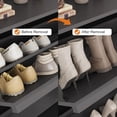 thumbnail image 4 of Rugerasy Wooden Shoe Organizer with Adjustable Shelf,Shoe Cabinet with 3 Flip Drawers,Shoe Storage for Entryway,Hidden Shoe Cabinet for Hallway,Living Room,Black, 4 of 7