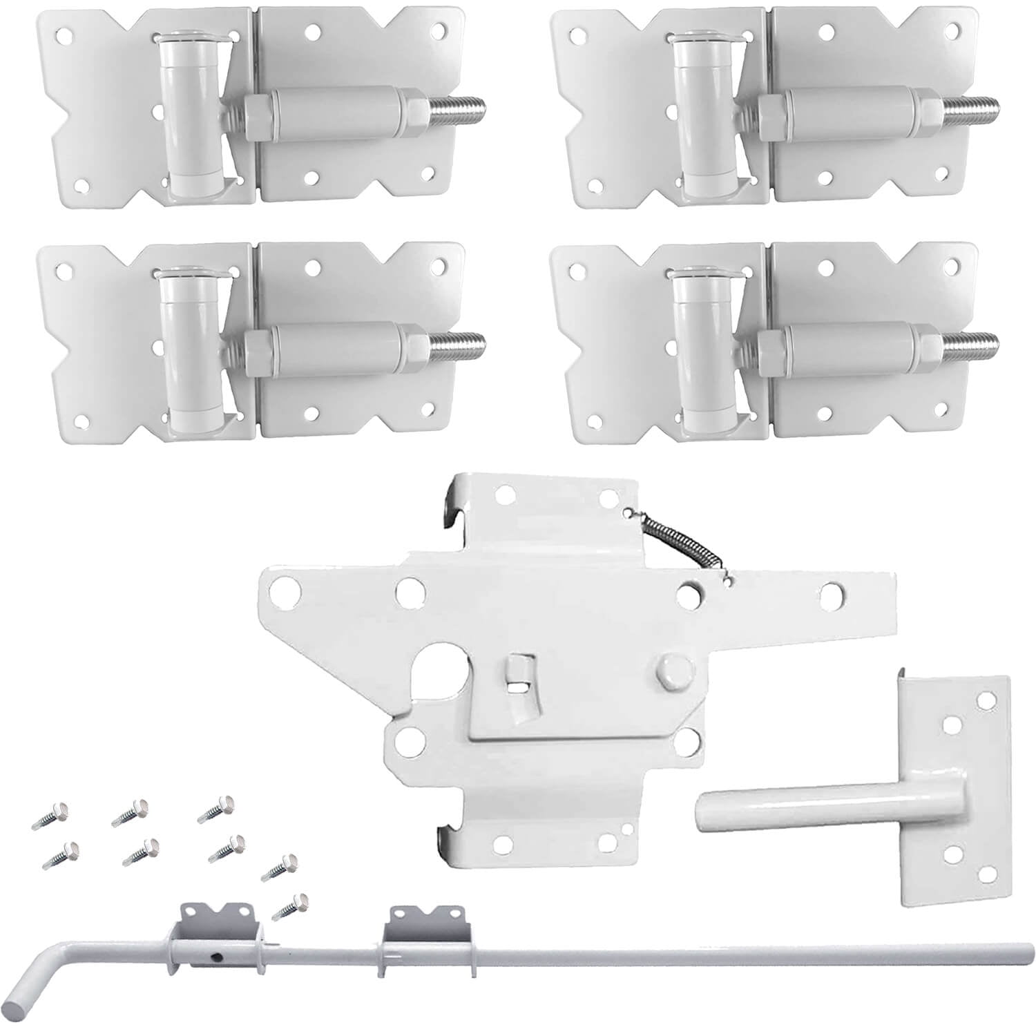 Jake Sales Brand White Vinyl Double Gate Hardware Kit