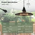 thumbnail image 2 of Surjuny Electric Hanging Ceiling Heater 1500W Outdoor/Indoor with Remote Ctrl IP65 Waterproof Black, 2 of 7