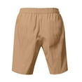 thumbnail image 4 of Mgmyaa Men's Linen Casual Board Shorts Classic Fit Drawstring Elastic Waist Shorts with Pockets, 4 of 5