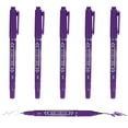 thumbnail image 1 of Uxcell Twin Tip Permanent Markers, 6 Pack Purple Fine and Ultra Fine Point Colored Makers Quick Drying Coloring Pen for Writing Drawing on Wood Plastic Metal Glass Stone, 1 of 6