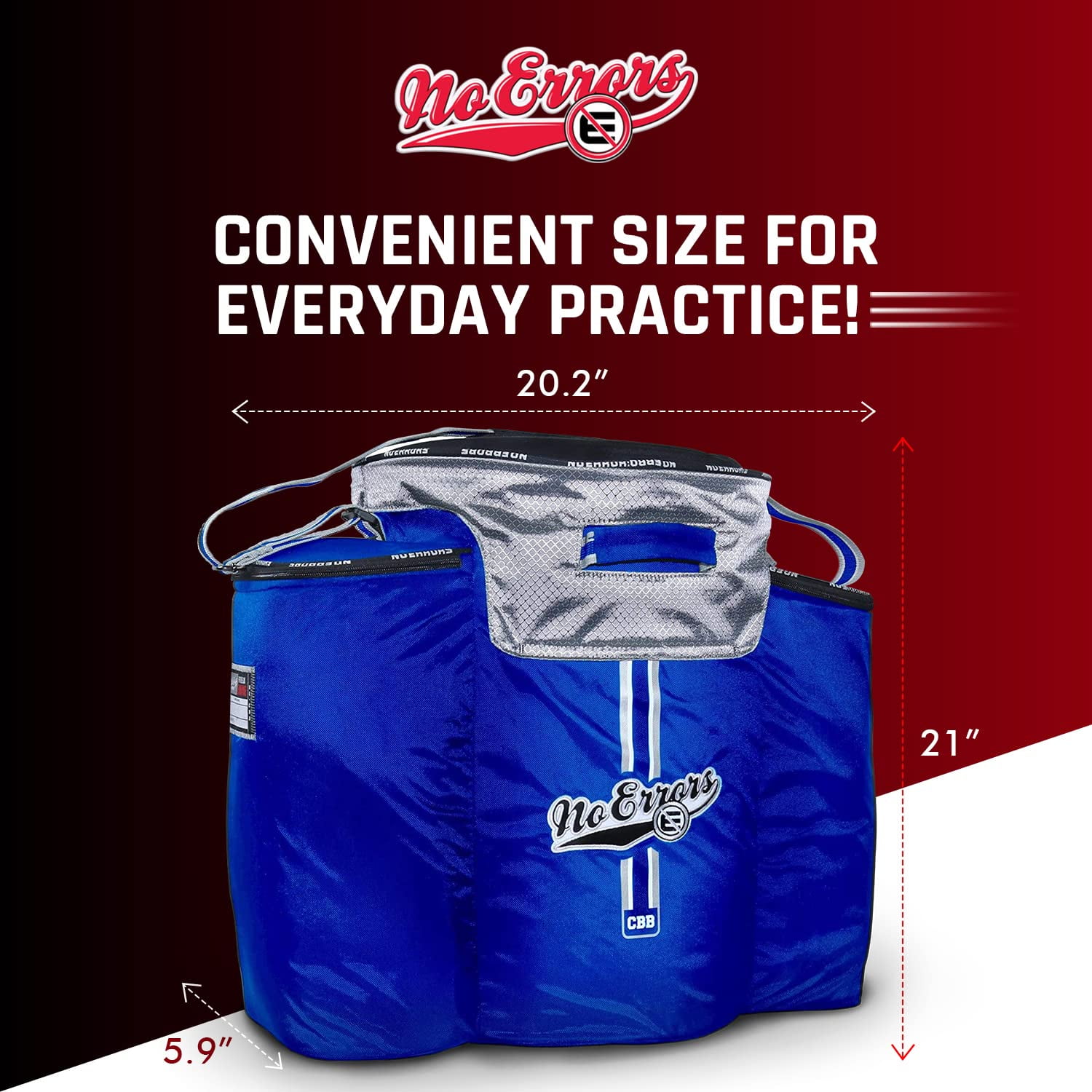 Coaches Ball Buddy Baseball Coach Bag - Heavy Duty Baseball Equipment Bag for Coaches with Built-in Cooler - Holds 6 Gallon Bucket of Balls and Coaching Equipment