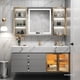 thumbnail image 4 of Light Luxury Solid Wood Bathroom Cabinets Rock Slab Integrated Washbasin Bathroom Vanity Cabinet with Sink Bathroom Furniture My Lux Decor Round, 4 of 12