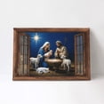 thumbnail image 2 of Nativity Scene Canvas Wall Art with Wooden Window Frame, Christmas Holy Family Decoration, Rustic Religious Christmas Home Decor for Living Room Entryway Bedroom, 2 of 6