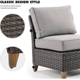 thumbnail image 5 of Grand Patio Outdoor Furniture, Patio Wicker Armless Single Sofa Couch Chair, Gray, 5 of 7