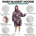 thumbnail image 5 of Wearable Oversized Blanket,Breast Cancer Survivor Pink Ribbon Black Wearable Blanket Hoodie for Adults,Cozy Hooded Blankets with Super Pockets,Super Warm Fuzzy Pullover for Women & Men, 5 of 6