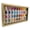 Natural with White Backing, variant on 12x22 Black Wood Shadow Box Display Case Frame for Block Figures | Holds up to 56 Figurines -
