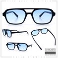 thumbnail image 2 of SA106 Snug Double Bridge Flat Top Retro Square Aviator Sunglasses / Black - Blue, 2 of 7