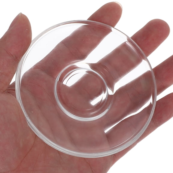6 Pcs Glass Saucer Round Transparent Coffee Snack Small Dish Tea Tray Clear Plates Decoration for Home Coasters Soy Dishes Fruit Cups Mats