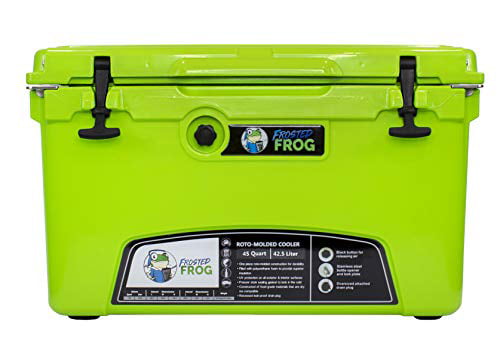 Frosted Frog Green 45 Quart Ice Chest Heavy Duty Molded Insulated Cooler 