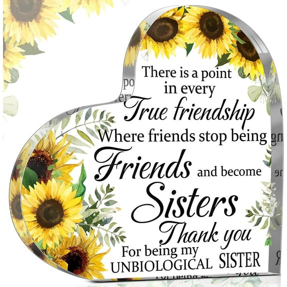 Friends Gifts for Women Friendship Bestie Plaque for Female Best Sunflower Flower Sister Gift Christmas Birthday Thank You Gift for Women Acrylic Friendship (Fresh Style)