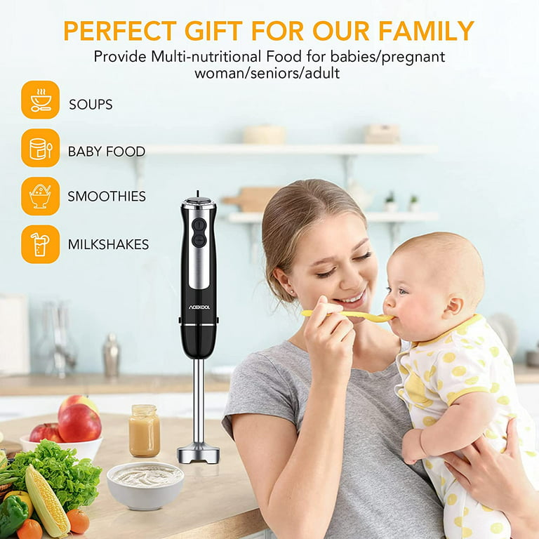 Cordless Hand Blender, OUTRONSM Immersion Blender Handheld Rechargeable,  with Charging Cable, Egg Whisk, for Smoothies, Milkshakes, Hummus and Soups  –