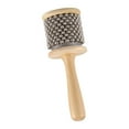 thumbnail image 3 of Sonajero de mano de madera Cabasa con cadena de cuentas de metal, sonajero portátil de percusión musical Diámetro 65 cm, 3 of 9