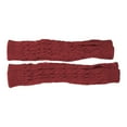 thumbnail image 3 of Men and Women's Solid Color Knit Fingerless Gloves, Winter Warm Wrist Warmers, Stretchy Fingerless Texting Gloves, Unisex Thermal Wrist Covers for Typing and Daily Use Red2, 3 of 3