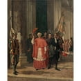 thumbnail image 2 of Auguste Dutuit 12x14 Black Ornate Wood Framed Double Matted Museum Art Print Titled: Cardinals Out of the Vatican Through the Porte Des Swiss, After an Audience of the Holy Father (1867, 2 of 5