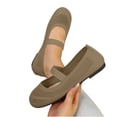 thumbnail image 4 of Women's Solid Color Mesh Mary Jane Flats, Breathable Knit Slip-On Casual Shoes for Everyday and Office Wear Khaki 38, 4 of 5