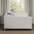 thumbnail image 3 of Tcbosik Queen Size Daybed with 2 Drawers, Linen Fabric Upholstered Sofa Bed for Small Space, Wood Slats Support, Easy Assembly, Beige, 3 of 11