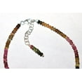 thumbnail image 4 of Watermelon Tourmaline 3mm Rondelle Shape Faceted Cut Beads 7 inch Adjustable Silver Plated Clasp Bracelet for men, women, unisex. Link Chain Stacking Bracelet.|LINK_06621, 4 of 5