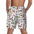 thumbnail image 4 of Uemuo Retro Style Pattern Mens Swim Trunks Quick Dry Board Shorts with Mesh Lining, Stretch Beach Shorts Quick Dry No-Chafing Board Shorts-XX-Large, 4 of 9
