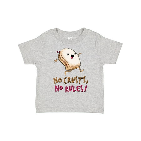 

Inktastic No Crusts No Rules- Silly PB&J Sandwich on the Loose Gift Toddler Boy or Toddler Girl T-Shirt