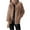 Khaki, variant on IROINNID Shearling Jacket for Women Plush Thick Winter Standing Collar Warm Jacket Zipper Casual Soft Coat with Pocket,Dark Gray