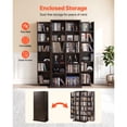 thumbnail image 2 of KFFKFF 6-Tier Media Storage Cabinet, 24.02 x 14.49 x 50 in Organizer for CDs, DVDs, Books, Games, and More, Ideal for Living Room, Home Office, or Recording Room, Brown, 2 of 9