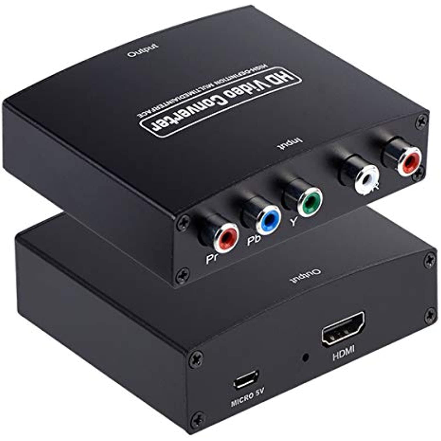 Anber, YPbPr to HDMI, 5RCA RGB Analog to Digital Converter with 4K Support, HDTV Monitor and Projector