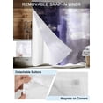 thumbnail image 3 of No Hook Cloth Fabric Shower Curtain with Snap in Liner, Purple Gray Waterproof Shower Curtains Set with See Through Top Window, Modern Oil Painted Art Abstract Geometric Bath Curtains Shower 66"x72", 3 of 6