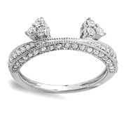 Dazzlingrock Collection 0.50 Carat (ctw) 10K Round Diamond Ladies Anniversary Enhancer Band 1/2 CT, White Gold, Size 9