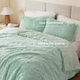 thumbnail image 4 of Intelligent Design Full/Queen Shaggy Faux Comforter Set, Long Fur Wave Spring Comforter Bedding Set, 3-Piece Warm Bed Set with Pillow Sham, Aqua, 4 of 7