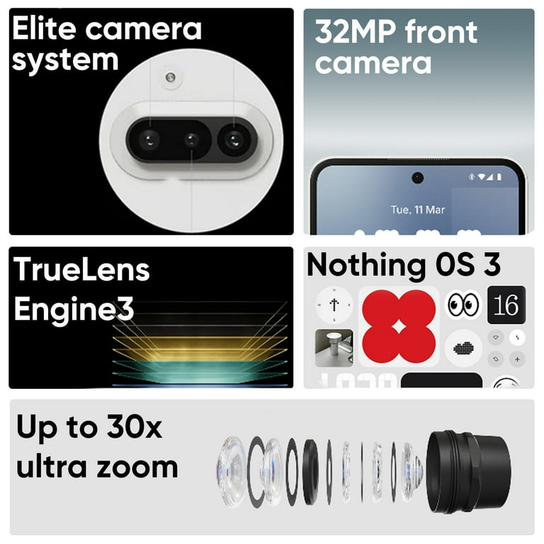 Nothing Phone (3a) 5G Smartphone, 128GB Unlocked Android