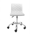thumbnail image 2 of Impressions Vanity Eliza Diamond Quilted Swivel Vanity Chair with Adjustable Height (White Velvet), 2 of 6