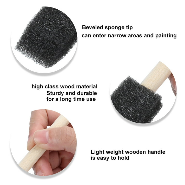 Sponge Brush Sponge Paint Brush Foam Paint Brushes, Foam Paint Brush, Foam Brush Set 50pcs Reusable for DIY Projects Art Classes