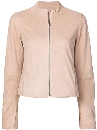 Vince Suede Moto Jacket Front Zip, Rose 