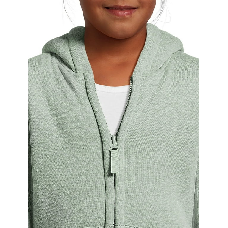 Wonder Nation Girls Plush Lined Zip Up Hoodie, Sizes 4-18 & Plus