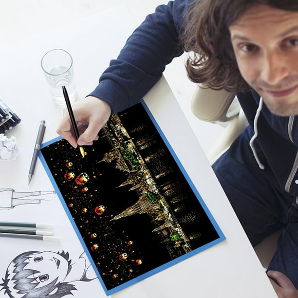 EGNMCR Colorful City Series City Night Scene Scratch Paintings Scenery Around The World Scratch Paintings Birthday Gifts Holiday Gifts scratch painting Birthday Gifts for Kids