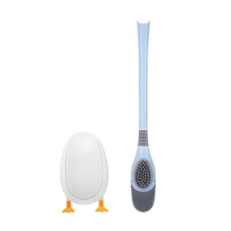 Multifunction Soft Hair Portable With Shell Frame Cute For Home Diving Duck Wall Mounted No Punching Deep Cleaning Toilet Brush Cleaning Tools Wash Toilet Brush Cleaning Brush BLUE