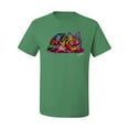 thumbnail image 2 of Wild Bobby, Colorful Rainbow Cat Animal Lover Men's Graphic T-Shirt, Kelly, Small, 2 of 3