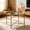 Gold + Metal, variant on 24" Round Hammered Gold Coffee Table with Brushed Floral Pattern, Multi-Functional Metal Side Table & End Table for Living Room Tea Time