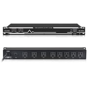 Power Conditioner for Audio Equipment, 10 Outlets 30A Rack Mount Audio Digital Pro Power Supply Controller Regulator for Home Theater Sound System Stage Studio (MU-208FX)