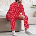 thumbnail image 7 of Hirioo Love Heart for Men's Pajama Sets 2 Piece Pjs Men's Long-Sleeved Pajama Set Button Down Sleepwear,S-XXL-Large, 7 of 7