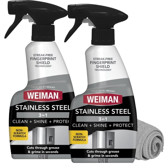Weiman - Pulverizador y limpiador de acero inoxidable, 2, Paquete con 2, 24-Ounces