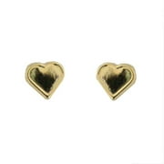 18K Solid Yellow Gold Small Heart  Covered screwback Earrings