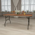 thumbnail image 3 of Flash Furniture Fielder 6' Rectangular All-Occasion Wood Folding Event Table, Natural/Black, 3 of 13