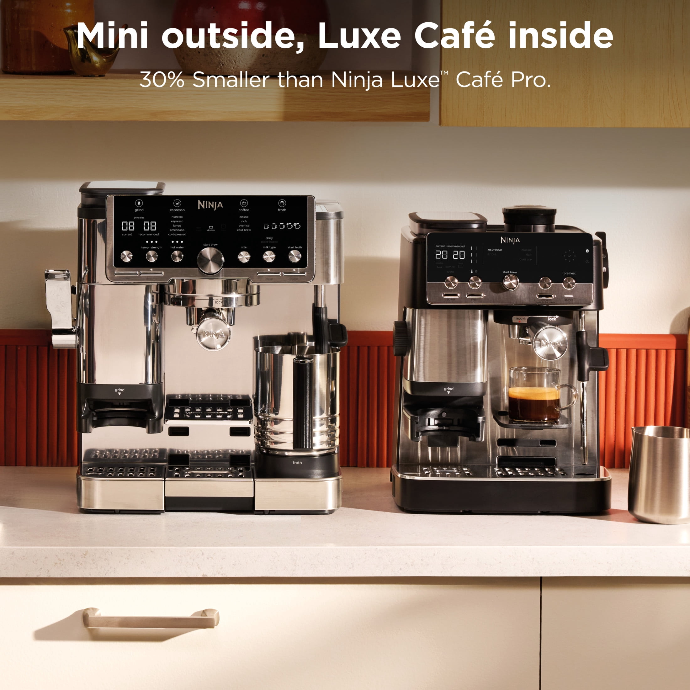 Ninja Luxe Café Mini Espresso Machine & Drip Coffee Maker with Built-in Grinder, Precision Scale & Manual Steam Wand for Lattes, Cappuccinos & More, ES301 Black